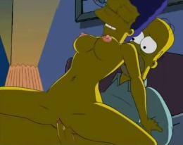 Мардж дает своему потыкать себе меж доек и перемещается в позу наездницы